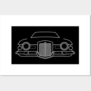 Stutz Blackhawk 1970s-1980s classic car white outline graphic Posters and Art